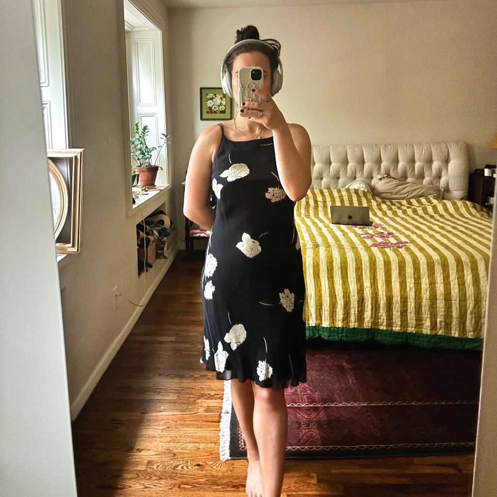 Vintage jones new york black floral dress